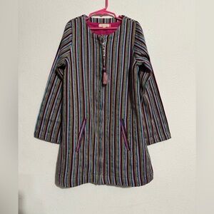 Pink Chicken Multicolor Striped Kids Coat